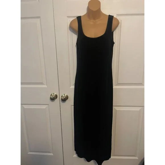 Cacique | Dresses | Cacique Paris Long Black Velvet Feel Maxi Dress Size S  | Poshmark